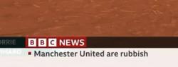 «Манчестер Юнайтед» — мусор»: на телеканале BBC произошел конфуз в бегущей строке