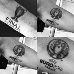 Марк Клаттенбург сделал татуировки в честь финалов Лиги чемпионов и Евро-2016 (ФОТО)