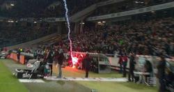 Фанаты «Вольфсбурга» попали из ракетницы в скамейку запасных «Ганновера»