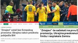 «Шокуючі три хвилини», — боснійські ЗМІ про матч з Україною 