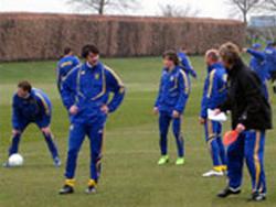 В пятницу сборная Украины отрабатывала штрафные