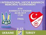 Мемориал Банникова, финал. Украина U-17 — Турция U-17: ВИДЕОтрансляция