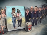 "В очередь, с#ки": В сети появилась карикатура на желающих "примазаться" к Савченко политиков.