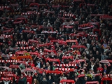 Liverpool fans prepare a protest during the match against Atalanta