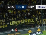 Kibice Arisu podczas meczu z Dynamem wywiesili transparent z napisem "Smash Azov Nazis" (FOTO)