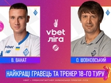 Vladyslav Vanat und Oleksandr Shovkovskyi sind die besten Spieler und Trainer der 18. Runde