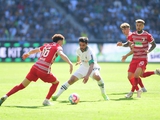 Borussia M gegen Augsburg 2-0. 34. Spieltag der Deutschen Meisterschaft. Spielbericht, Statistik