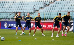 Тренировка сборной Украины во Вроцлаве