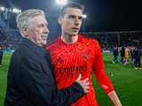 Andriy Lunin addressed Carlo Ancelotti after his Champions League triumph
