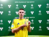 Олег Очеретько — лучший игрок матча Украина U-21 — Дания U-21 (ФОТО)