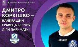 Премьер-лига назвала Дмитрия Коркишко лучшим игроком 26 тура