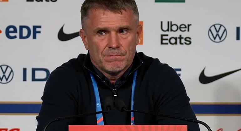 Франция — Украина — 4:0. Пресс-конференция. Сергей Ребров: «Первым таймом я доволен»