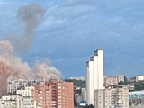 The country of shit "Russia" has blown up a block of flats in close proximity to Dnipro Arena with a missile strike (PHOTO)