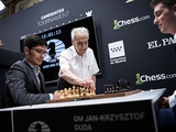 Турнир претендентов. Первый ход в 5-ом туре сделал Мануэль Альварес Эскудеро, 100-летний шахматист из Мадрида.