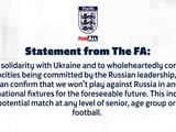 Официально. Сборные Англии не будут играть против российских команд ни в одном из соревнований