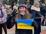 Украинская женщина-арбитр вышла на митинг во временно оккупированной рашистами Новой Каховке (ФОТО)