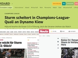 "Sturm" - "Dynamo": ein Rückblick der österreichischen Medien