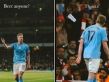 De Bruyne to Arsenal fans: "Anyone want a beer?" (PHOTOS)
