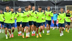 Тренировка сборной Украины во Дюссельдорфе