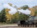 Es sieht aus wie ein PzH 2000-Schuss auf die Stellungen der russischen Armee in der Ukraine