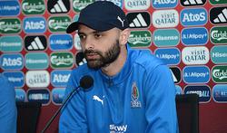 Прес-конференція. Тренер збірної Азербайджану Еюбов: «Вірю, що в нас є сили й якість, аби показати хорошу гру проти України»