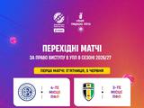 Результати жеребкування плей-оф за право участі в УПЛ у сезоні 2026/2027