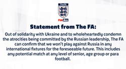 Официально. Сборные Англии не будут играть против российских команд ни в одном из соревнований
