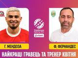 УПЛ оголосила імена найкращих гравця і тренера у чемпіонаті України у квітні