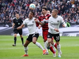 Eintracht gegen Stuttgart 1:1. Deutsche Meisterschaft, Runde 24. Spielbericht, Statistik