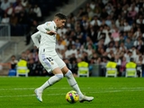 Real Madrid midfielder Valverde beats Villarreal player Baena after the match