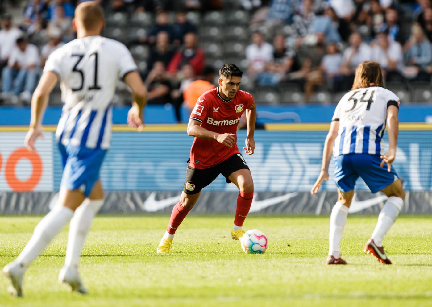 Bayer gegen Hertha - 4:1. Deutsche Meisterschaft, 23. Runde. Spielbericht, Statistik.