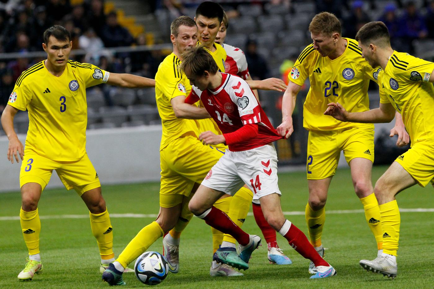 Kazakhstan - Denmark - 3:2. Euro-2024. Match review, statistics (March