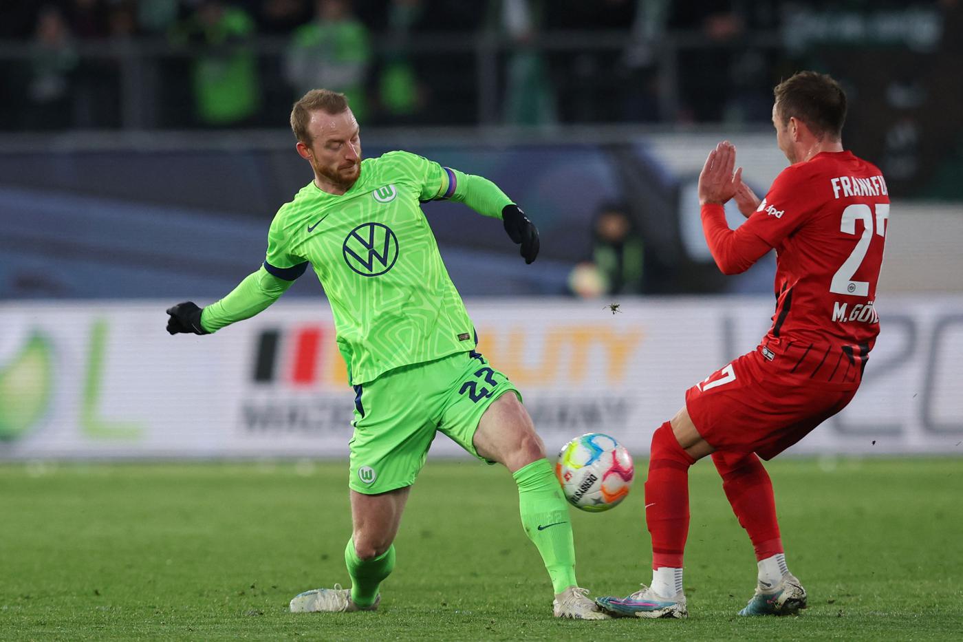 Wolfsburg gegen Eintracht - 2-2. Deutsche Meisterschaft, 23. Runde. Spielbericht, Statistik.