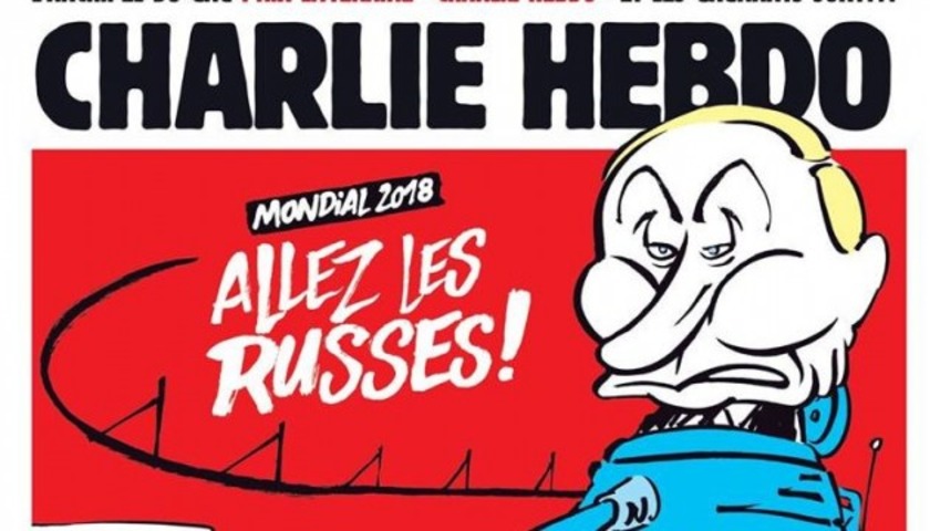 Журнал карикатур Шарли Эбдо (Франция): Все приезжайте на ЧМ-2018 к диктатору Путину!