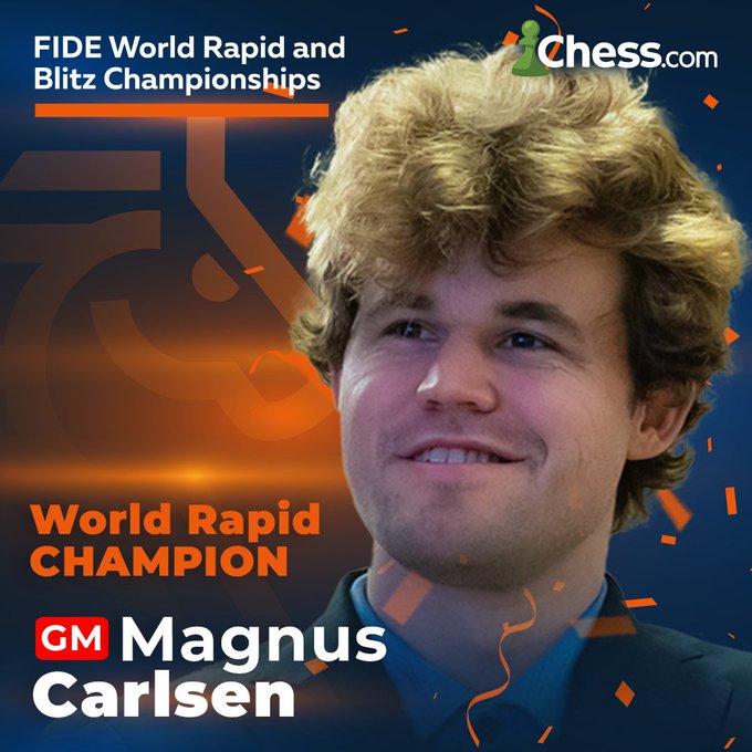 Carlsen Wins 4th Rapid World Championship, Tan Takes Women's Title